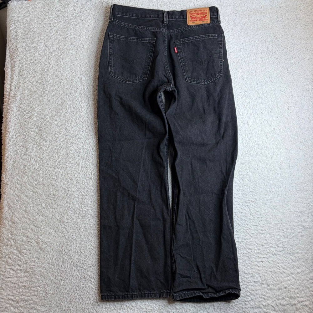 Levis 565 Loose Fit Black Denim Jeans Mens 30x30 (31x29) Wide Leg 100% Cotton